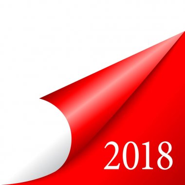 Yeni yıl 2018 sayfa köşesi kıvrılmış