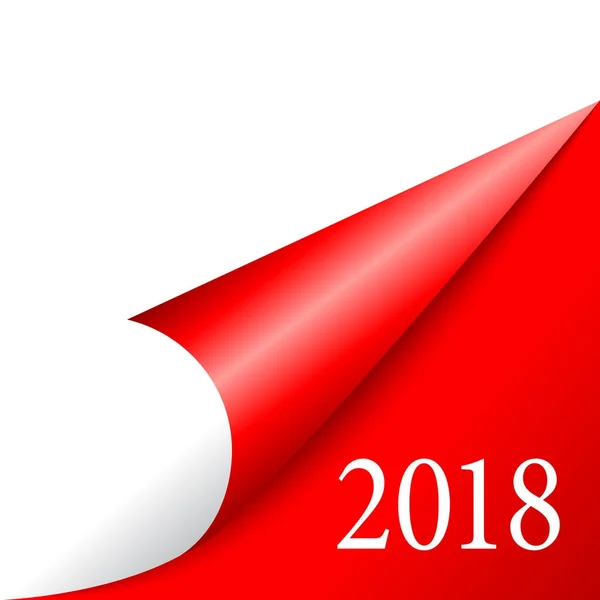 Yeni yıl 2018 sayfa köşesi kıvrılmış — Stok Vektör