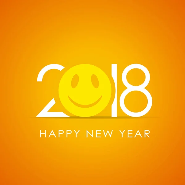 Happy new year 2018 smile poster — Stock Vector