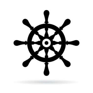 Gemi direksiyon vektör simgesi