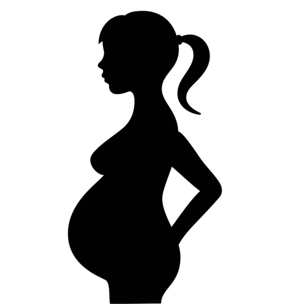 Schwangere junge Mädchen Vektor Illustration — Stockvektor