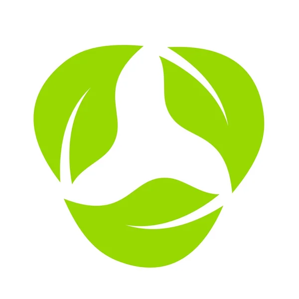 Foglie verdi eco icona riciclare — Vettoriale Stock