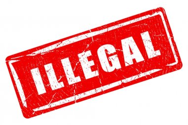 Illegal rubber red stamp clipart