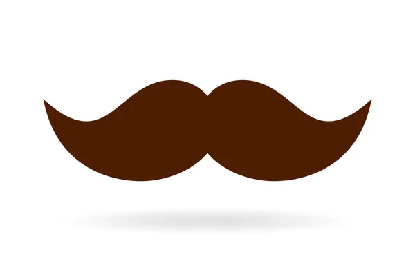 Mustache silueta vector icono — Vector de stock