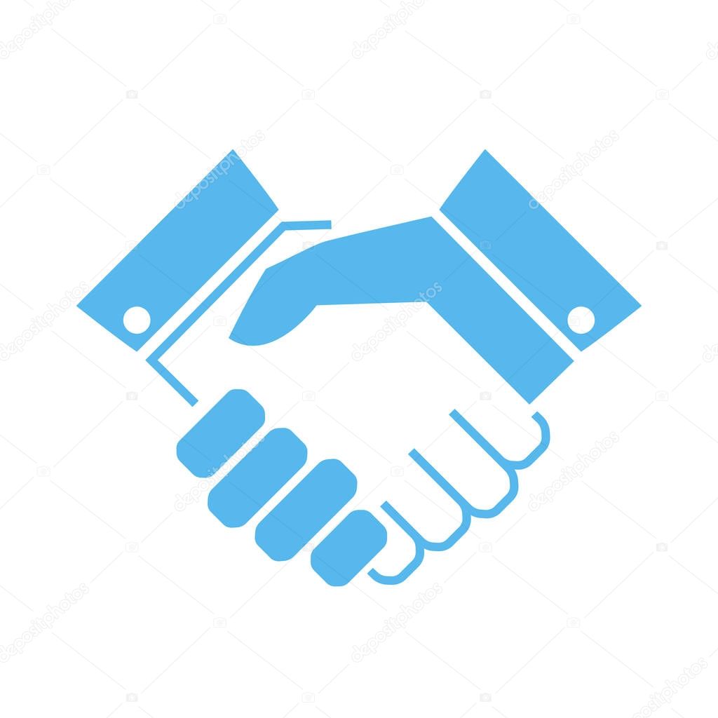 Handshake abstract vector icon illustration isolated on white background