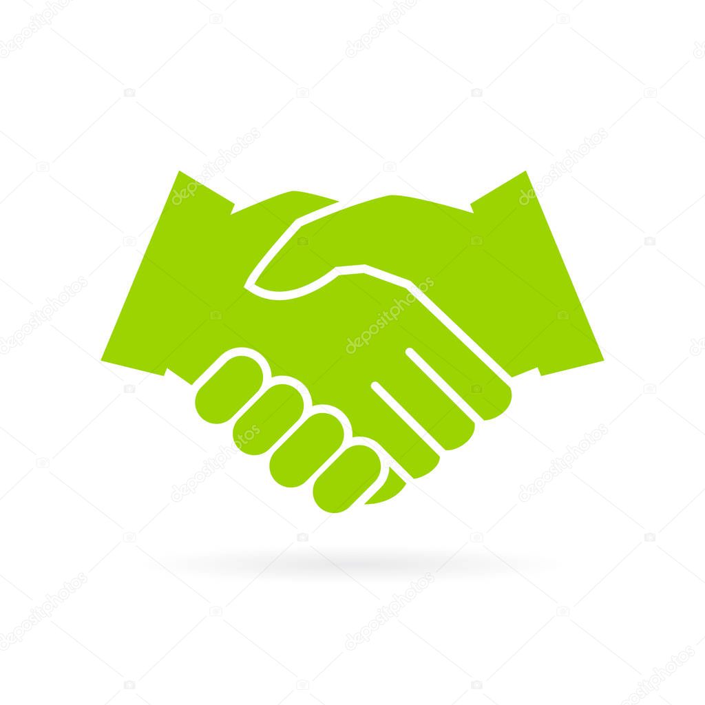 Hands shake vector icon illustration isolated on white background