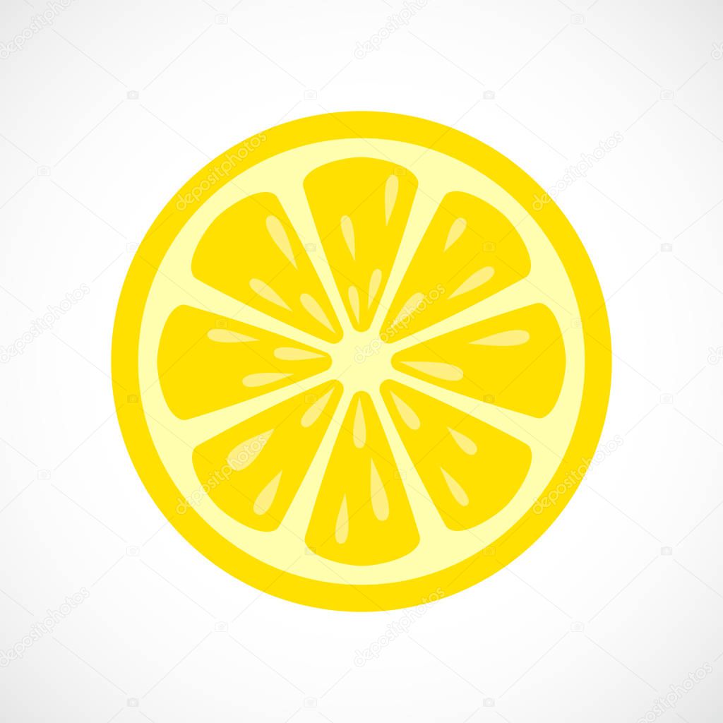 Lemons slice vector icon illustration isolated on white background