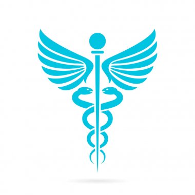 Caduceus tıbbi yılan vektör simgesi