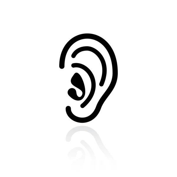 Ear hearing vector icon — Stock Vector