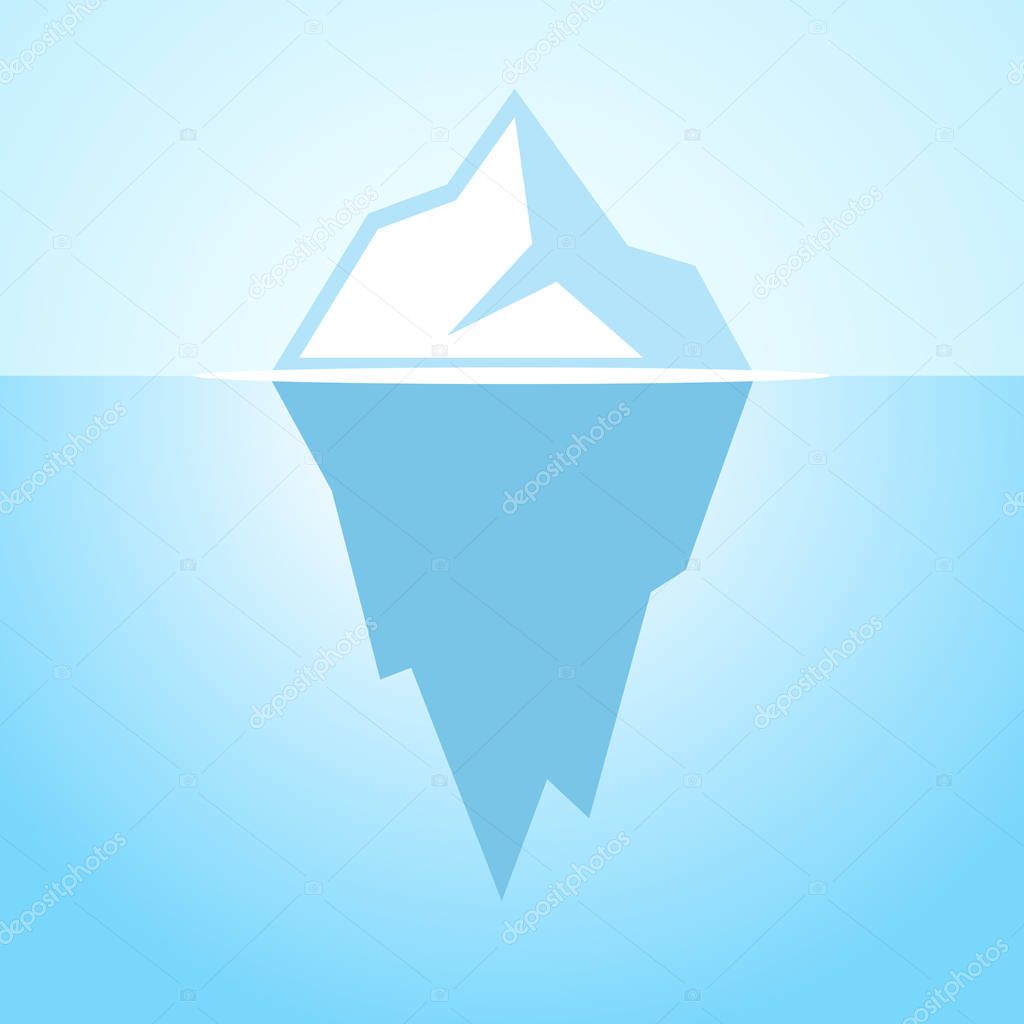 White iceberg vector pictogram illustration isolated on blue background