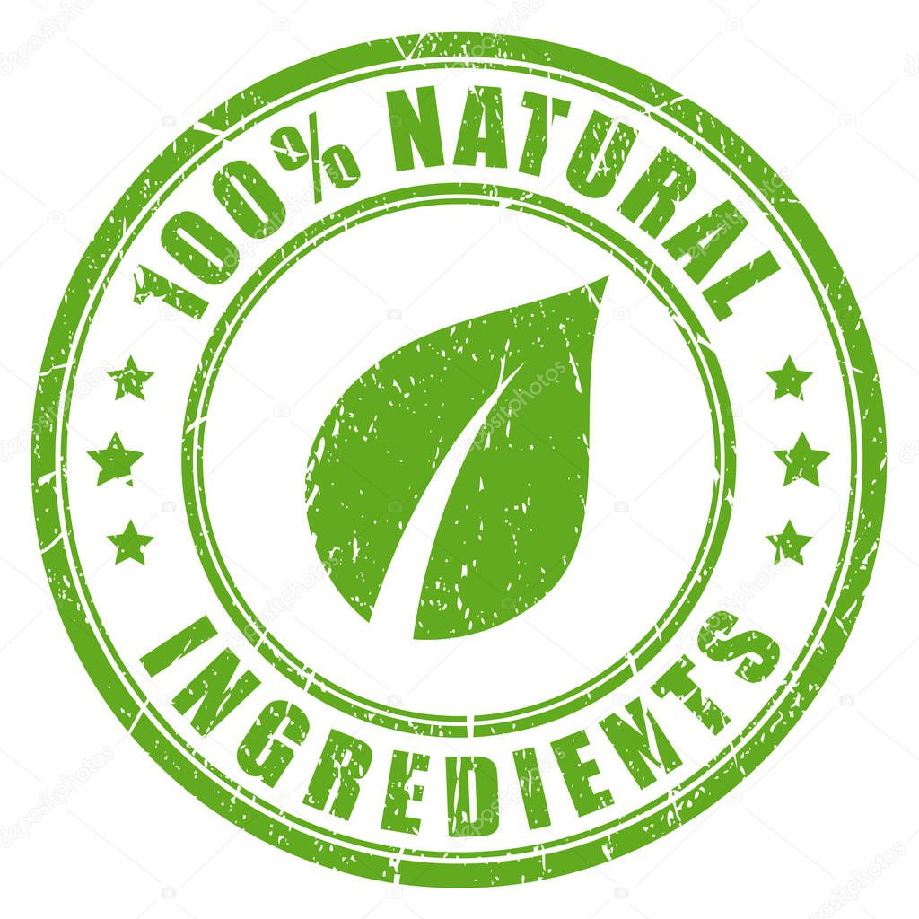 Natural ingredients rubber vector stamp