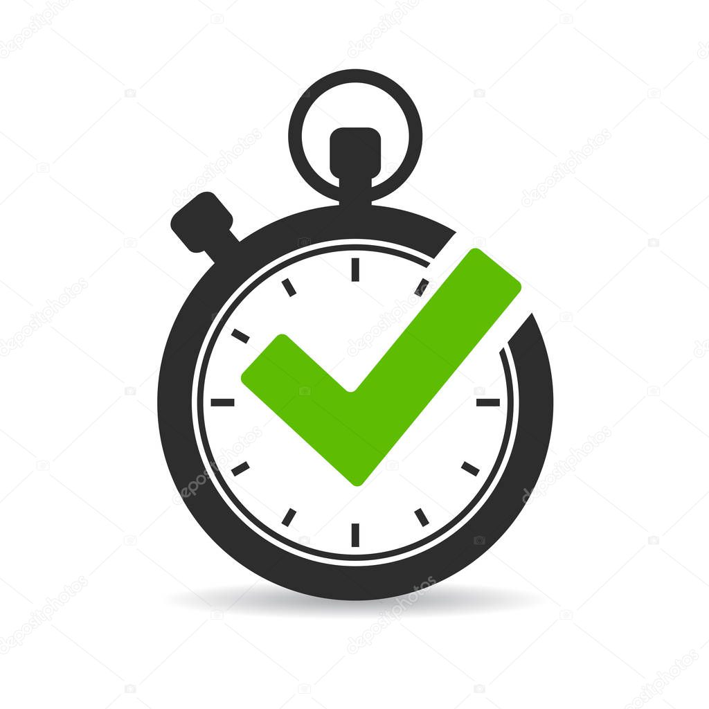 Stop watch vector pictogram illustration isolated on white background