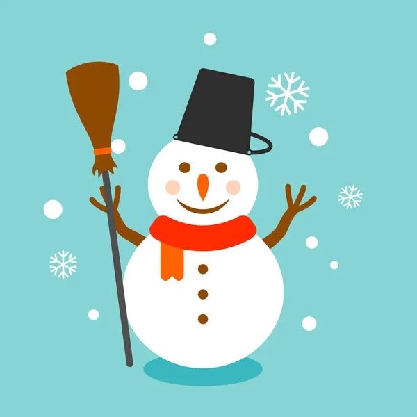 Sneeuwman Kerst vector poster — Stockvector
