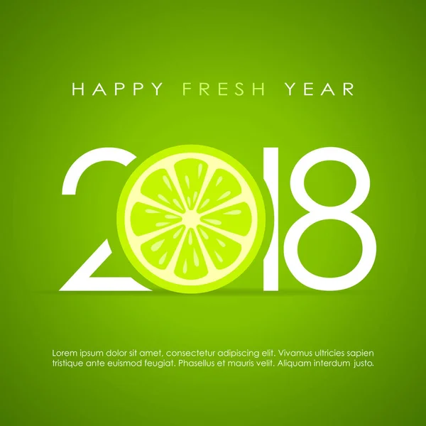 Happy Fresh Year 2018 greeting card design — Stock Vector