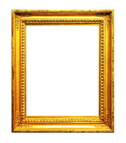 Old wooden picture frame isolated on white background — Stock Photo, Image