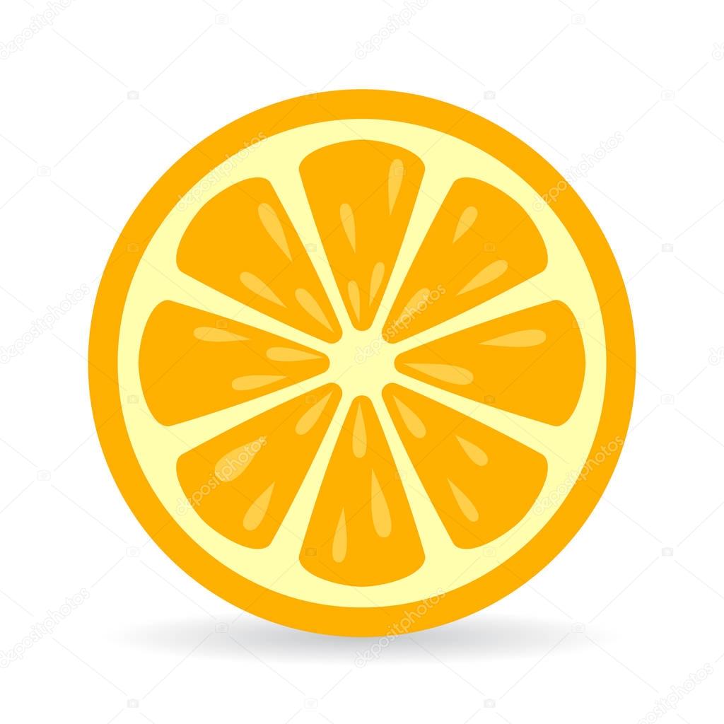 Orange slice vector icon illustration isolated on white background