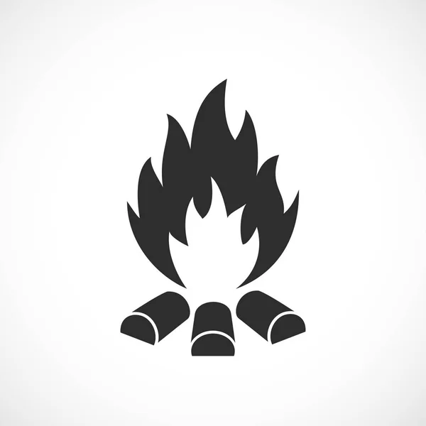 Icona vettoriale del falò fiammeggiante — Vettoriale Stock