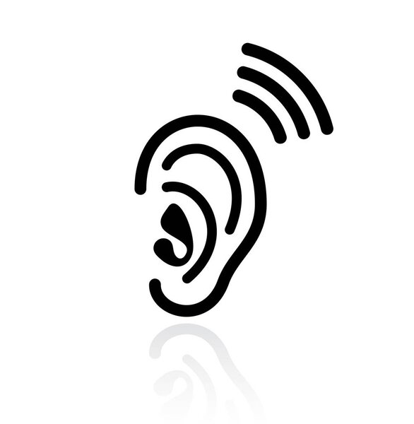 Ear hearing vector icon