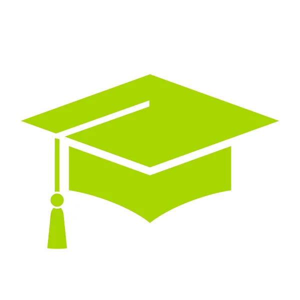 Chapeau académique vert vecteur icône — Image vectorielle