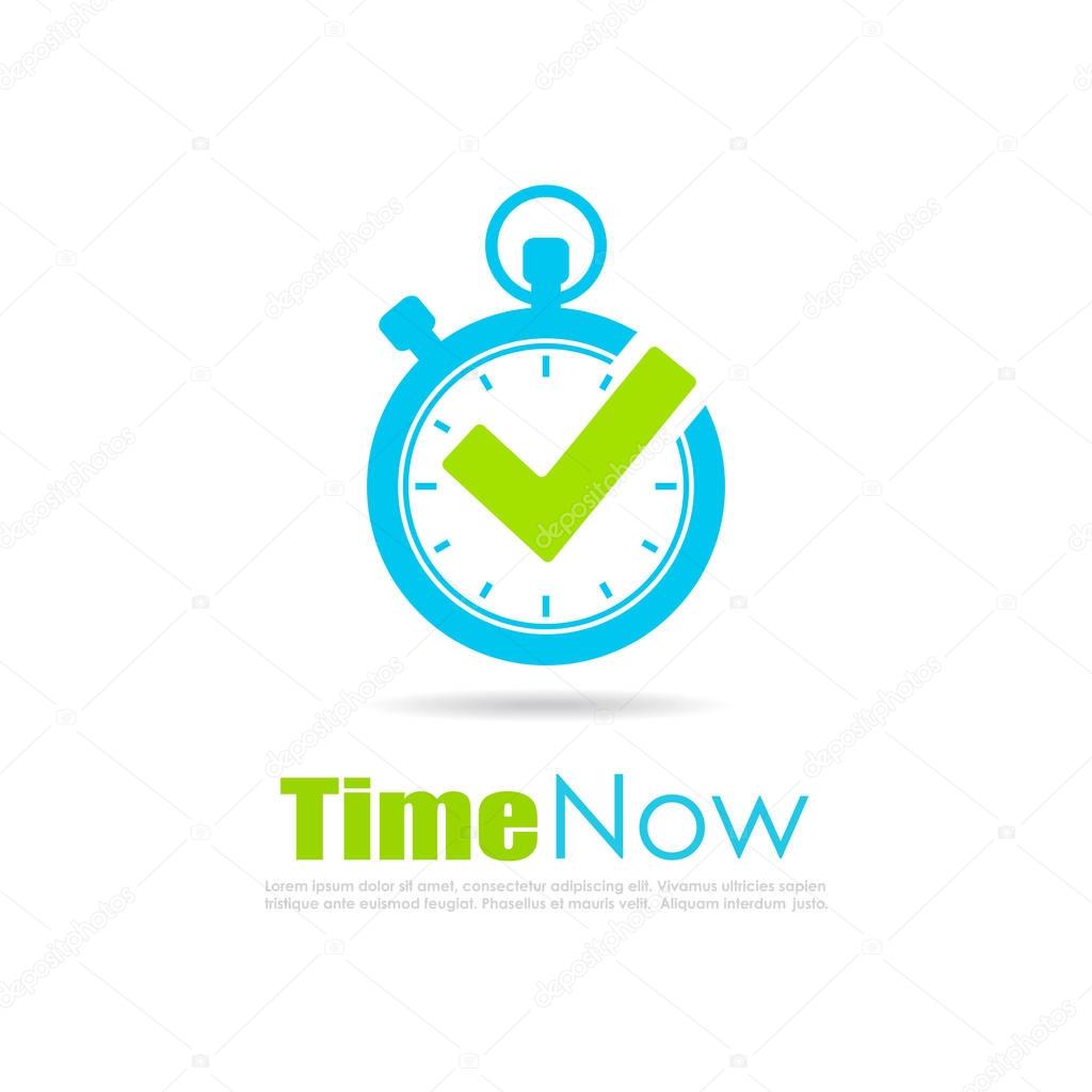 Time is now timer abstract symbol vector illustration isolated on white background
