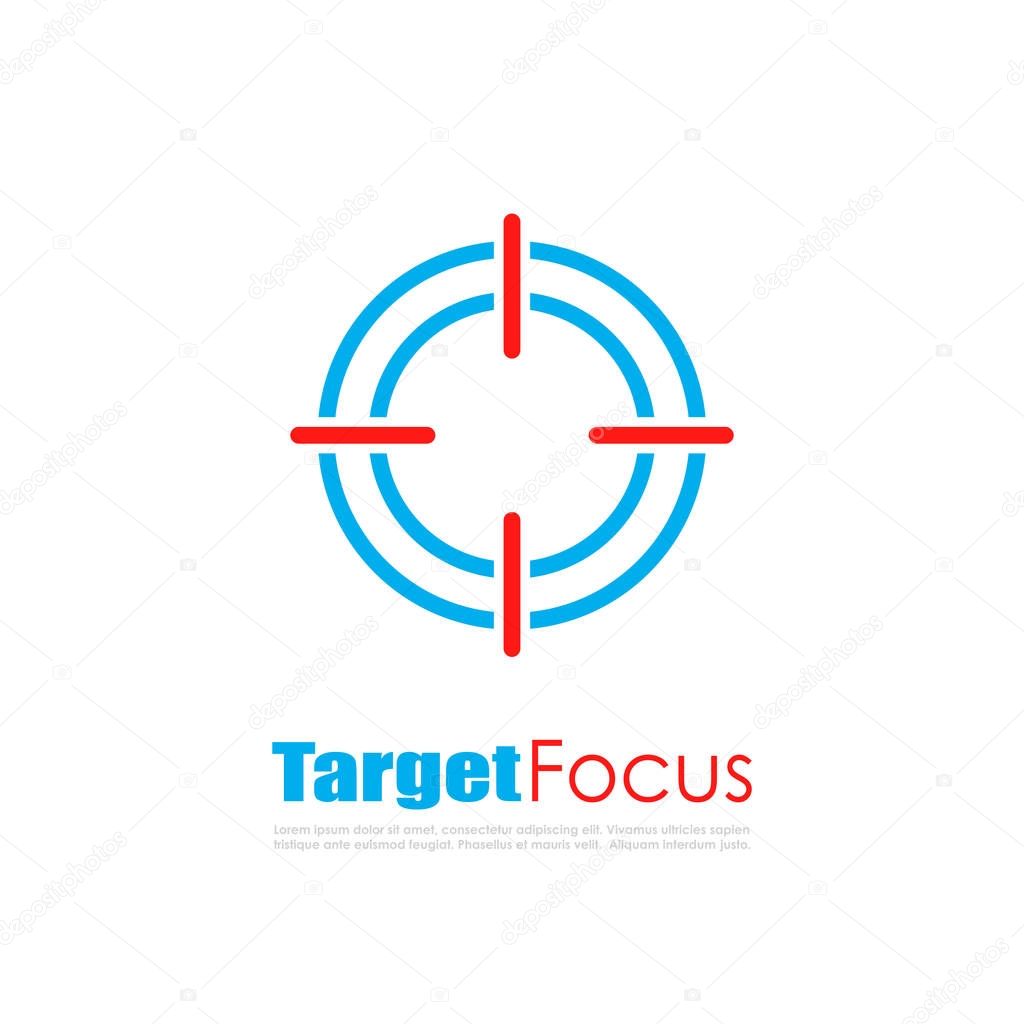 Target focus abstract logo vector illustration isolated on white background
