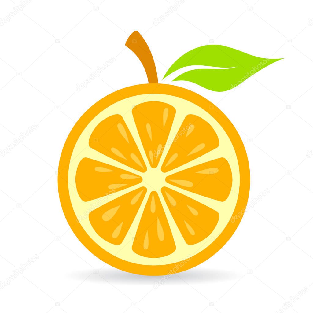 Orange slice vector symbol illustration isolated on white background