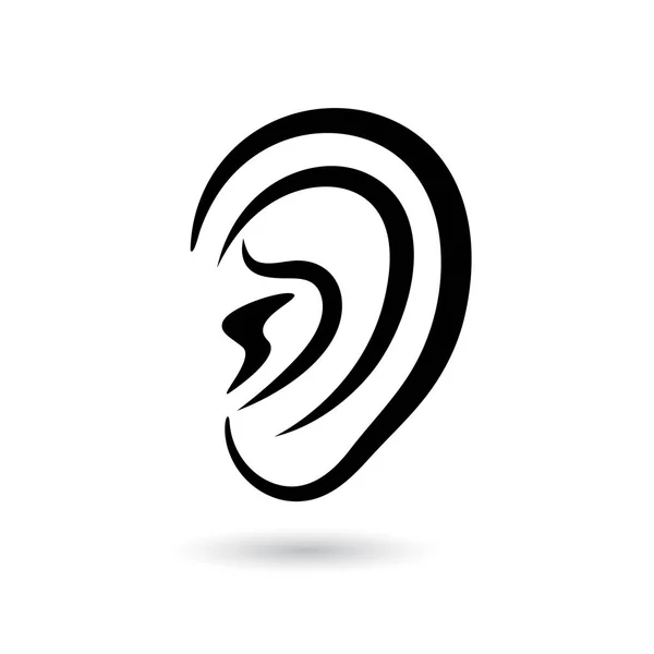 Mänskliga örat vektor symbol — Stock vektor