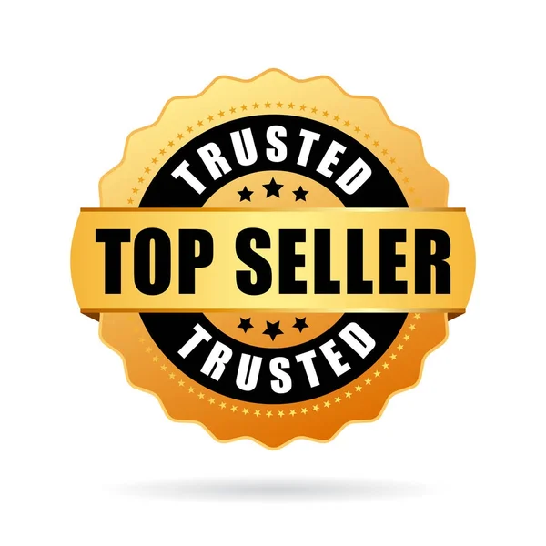 Nejlepší prodejce zlatých obchodní ikonu důvěryhodné — Stockový vektor
