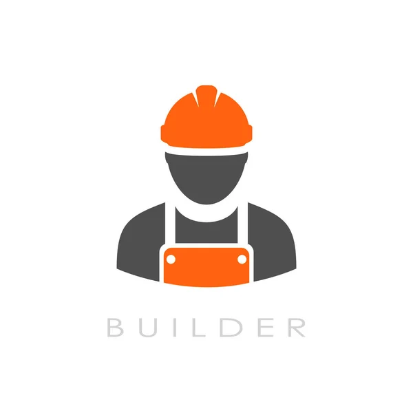 Builder work man vector logo — Stock Illustration Builder work man vector logo Stock Illustration