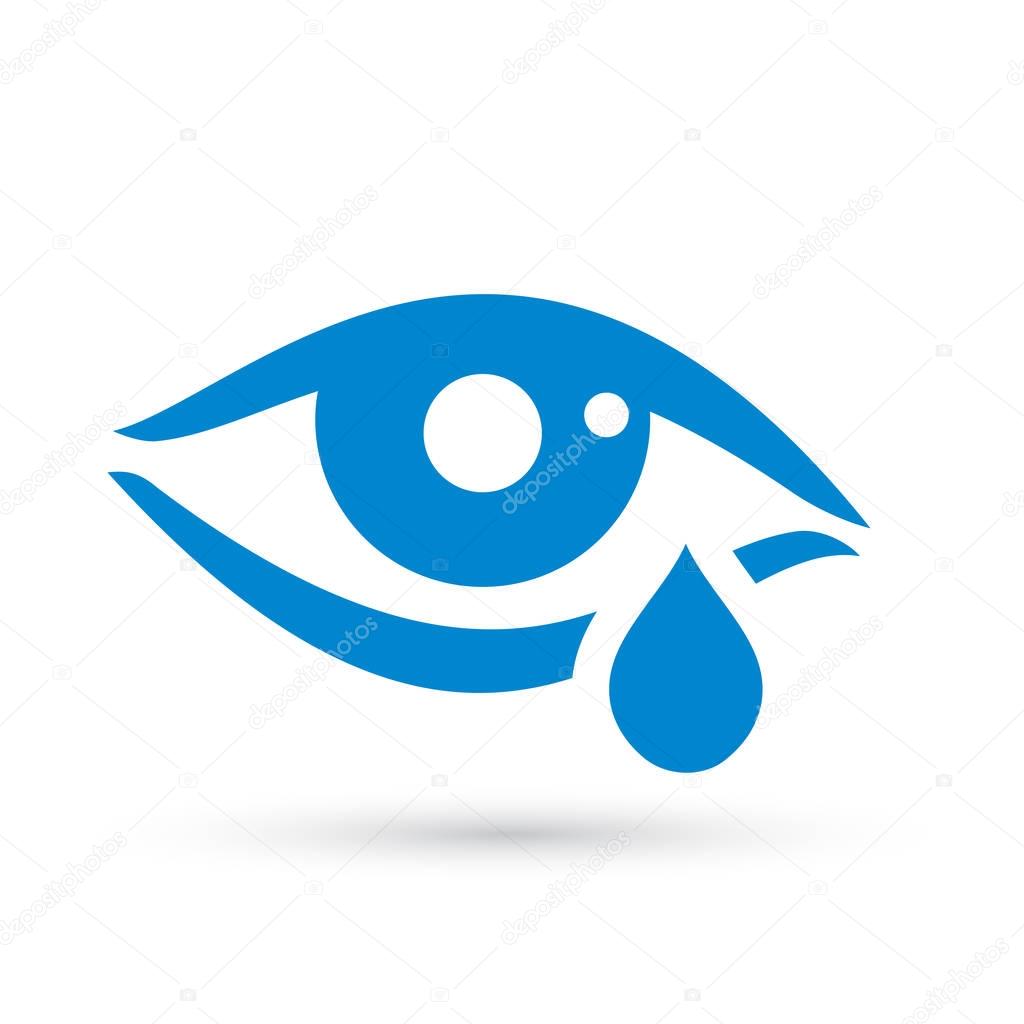 Human eye tears vector pictogram illustration isolated on white background