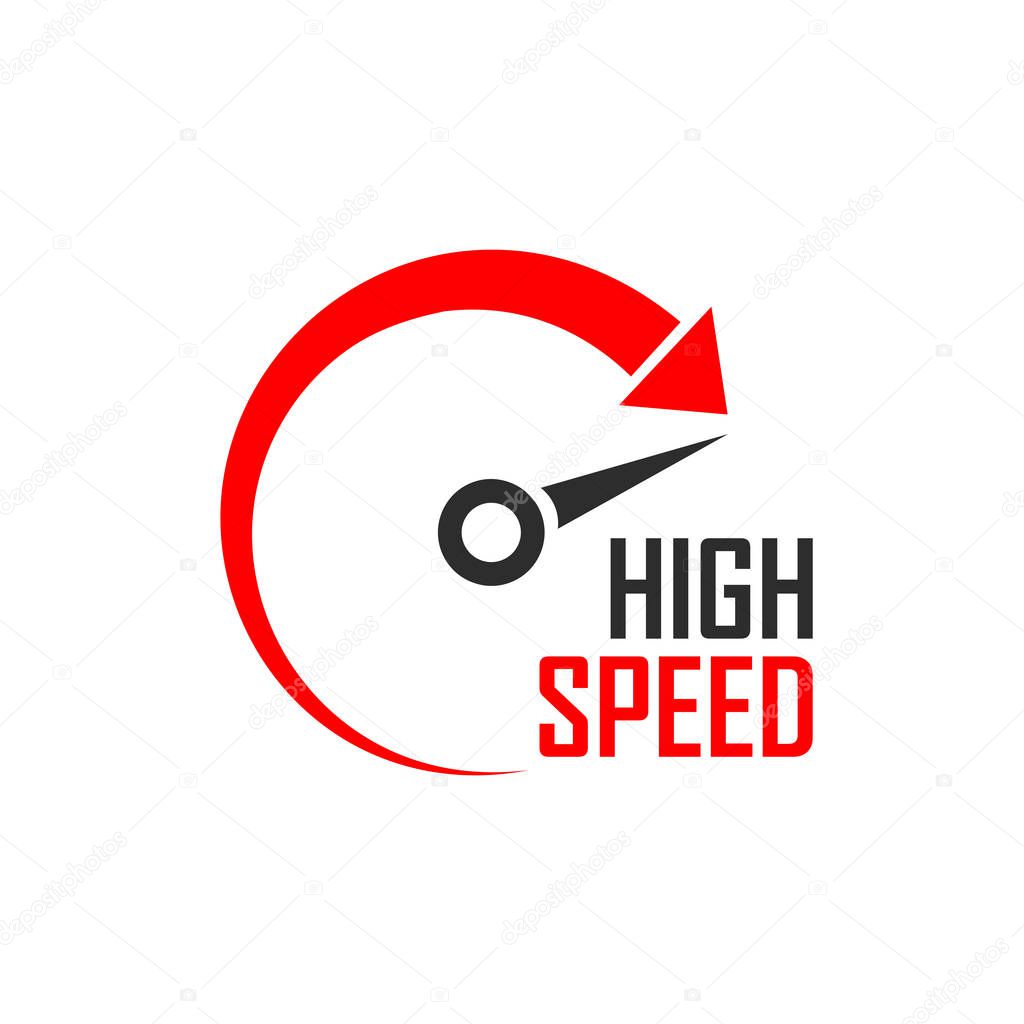 Speedometer minimalistic logotype vector illustration isolated on white background