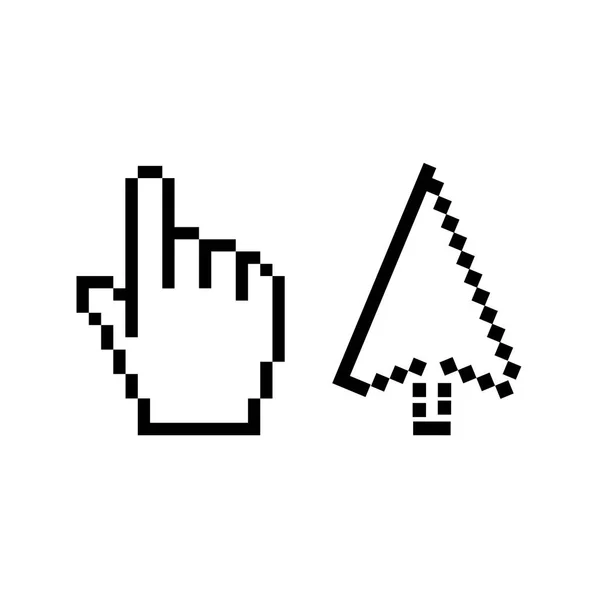 Iconos Vectoriales Cursor Mano Flecha Conjunto Ilustración Aislado Sobre Fondo — Vector de stock