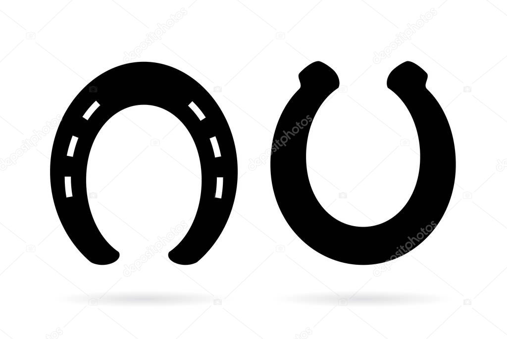 Horse shoe icons set vector pictogram illustration isolated on white background