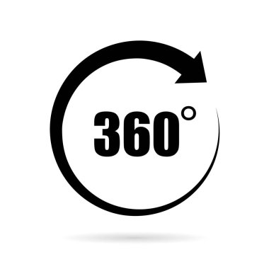 360 derece vektör simgesi