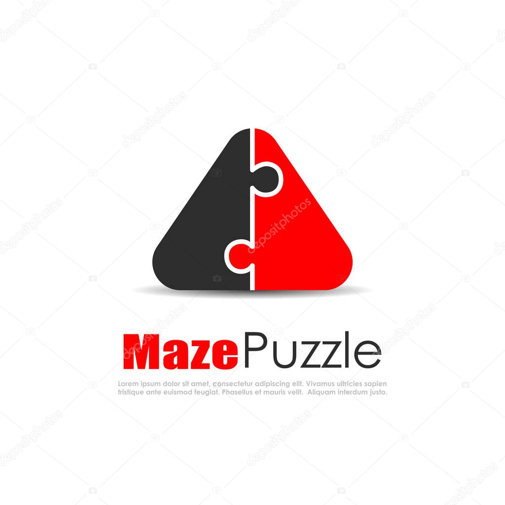Abstract puzzle logo, unity concept