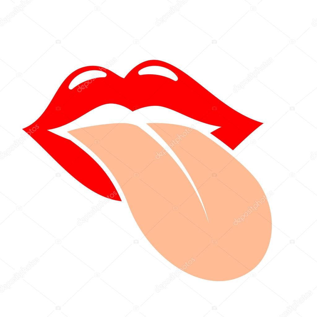 Red lips mouths vector icon illustration isolated on white background