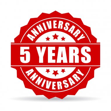 Five years anniversary celebration vector icon clipart