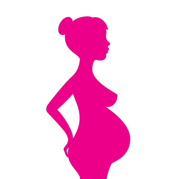 Silhouette vectorielle jeune femme enceinte — Image vectorielle