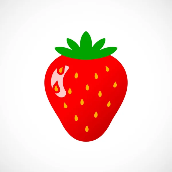 Icône vecteur de fraise rouge brillant — Image vectorielle