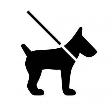 Dog on leash vector icon clipart