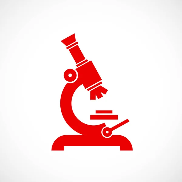 Red microscope vector icon — Stock Vector