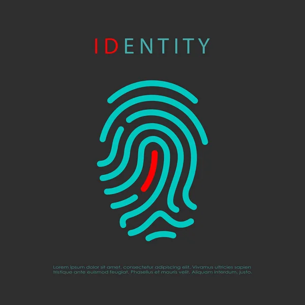 Ludzkiej linii papilarnych tożsamości płaskie logo idea — Wektor stockowy