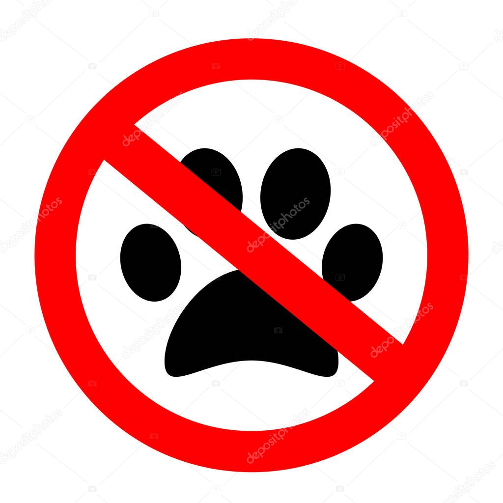 No pets animals allowed vector sign illustration isolated on white background