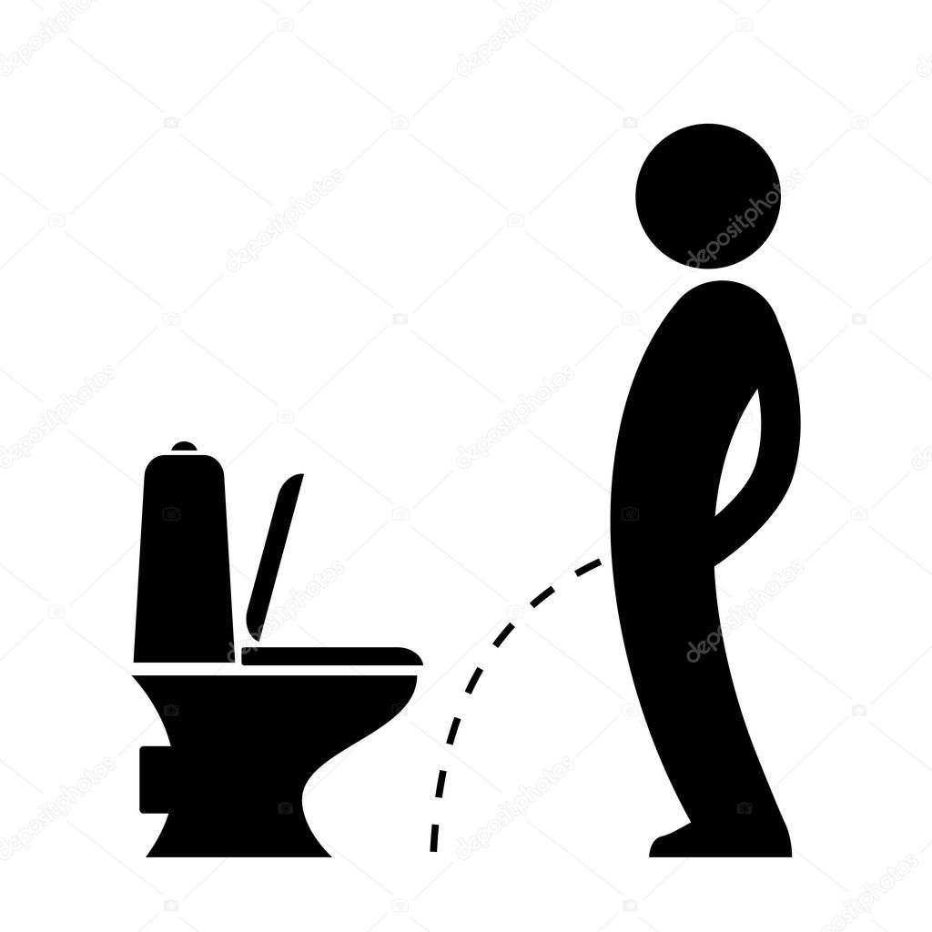 Man peeing on the floor pictogram
