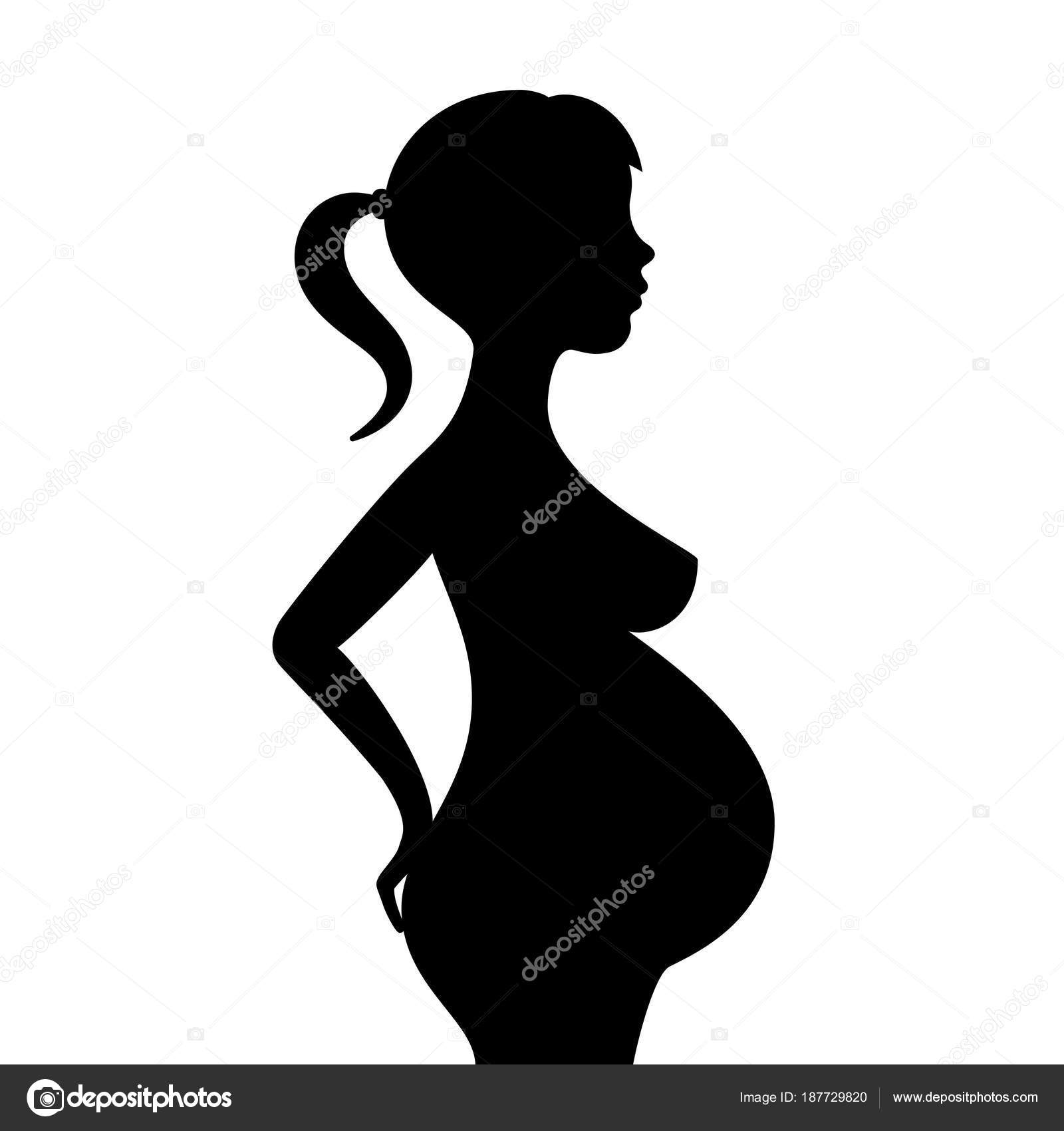 Pregnant woman black silhouette Stock Vector Image by ©Arcady #187729820