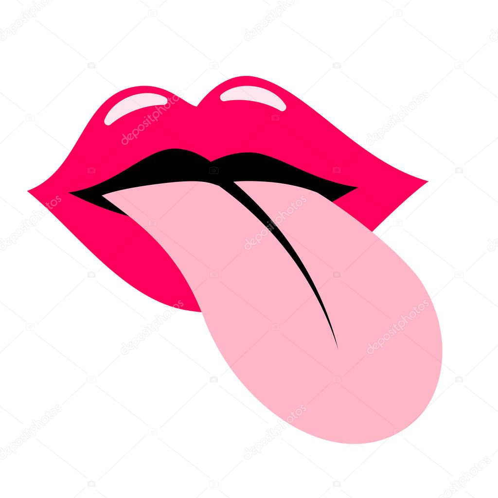 Red lisp and tongue vector icon