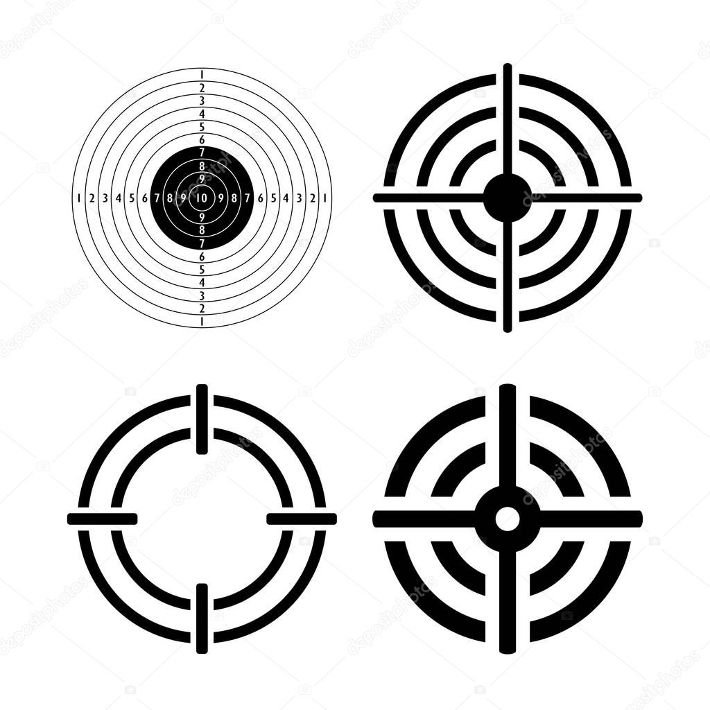 Shooting round targets vector icons set illustration isolated on white background