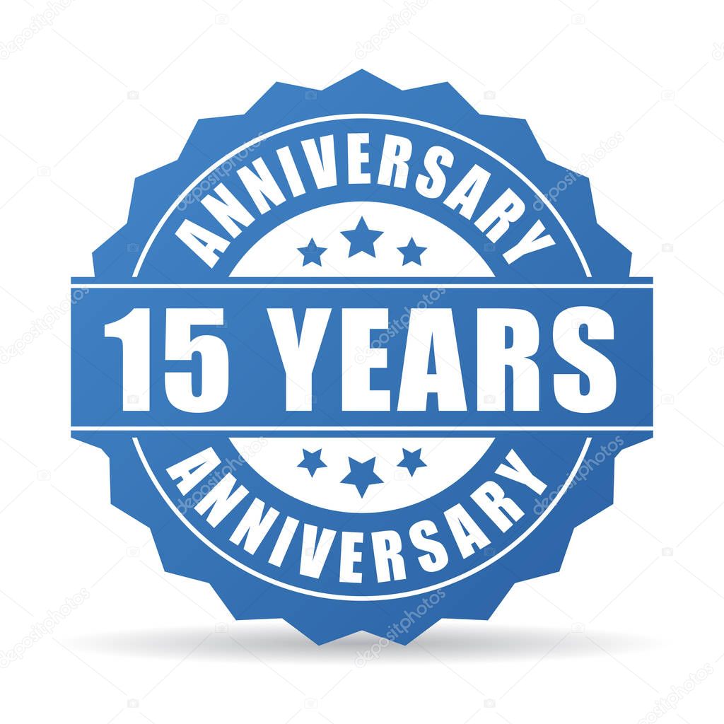 15 years anniversary celebration vector icon