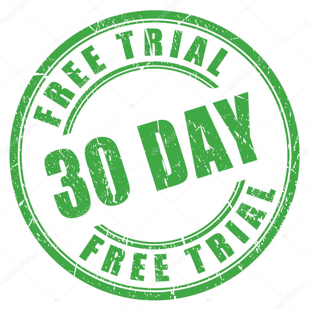 30 day free trial rubber stamp