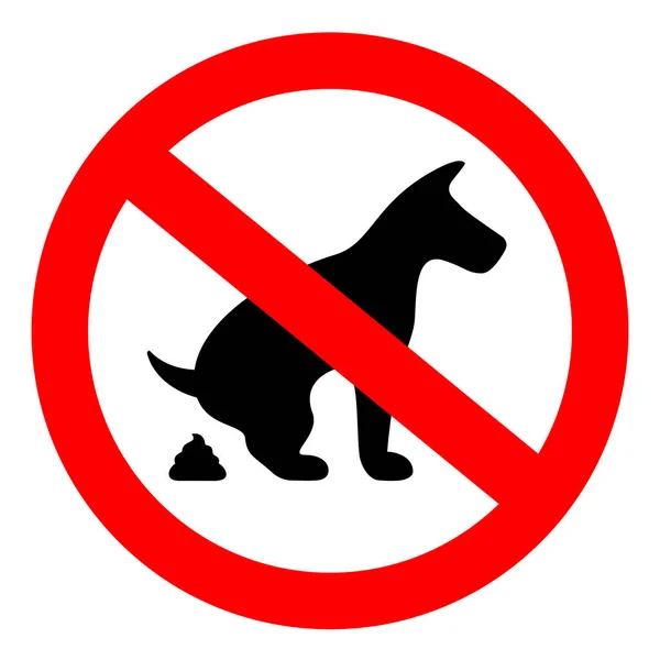 No dog pooping restricted sign — Stock Vector